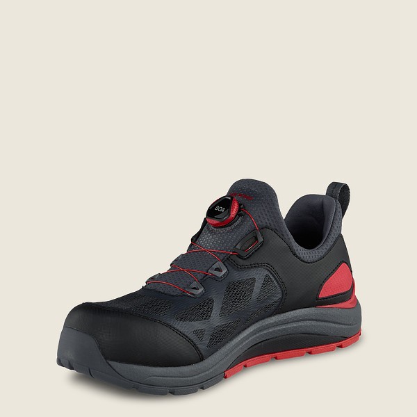 Red Wing Mens Work Shoes - Cooltech™ Athletics - Safety Toe - Black/Red - JIE429501